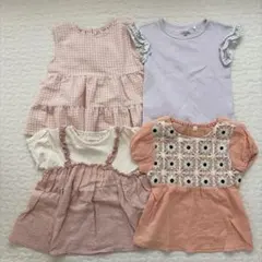 キッズ Tシャツセット 100cm ピンク系 フリル