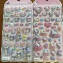★コットンパフィーシール キティ クロミちゃん　マイメロ　2枚セット