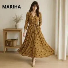 【極美品】MARIHA マリハ マドモアゼル ワンピース マキシ丈 七分袖 花柄
