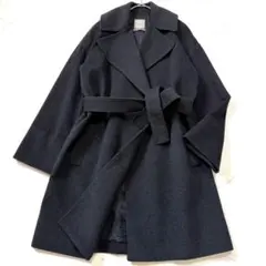 【美品】FOXEY カシミヤ100% リバーコート グレー ロング丈 ベルト付き 美品】FOXEY カシミヤ100% リバーコート グレー ロング丈 ベルト付き