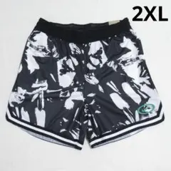 2XL 黒 白 AOP ナイキ ドライフィット バスケ パンツ バスパン