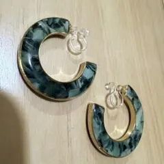 フープイヤリング　大理石