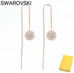 スワロフスキー ピアス Sublima ドロップピアス クリア ローズゴールド