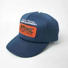 80sビンテージSTIHL企業物ワーク トラッカーキャップ帽子 刺繍ワッペン古着