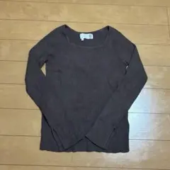 ラコレ スクエアニット 12ゲージリブスクエアネックプルオーバー