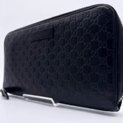 極美品✨GUCCI グッチ マイクロシマ GG 長財布 ラウンドファスナー 本革