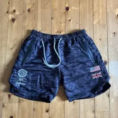 us アス三軒茶屋 イージーショートパンツ ブラック×ホワイト L/XL