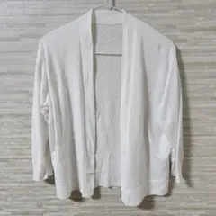 【M】無印良品 UVカット ショートカーディガン ホワイト