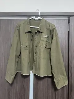 イング/INGNI ミリタリー カットオフ シャツ ブラウス【M】カーキ