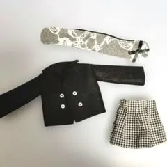 リカちゃん服　冬コーデセット　Pコート　スカート　ティペット