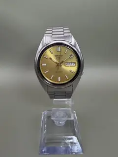 稼働・美品 SEIKO 5 7s26-0480 自動巻きゴールド文字盤 裏スケ - メルカリ