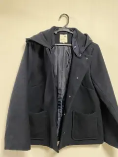 earth music&ecology フード付きコート M ネイビー