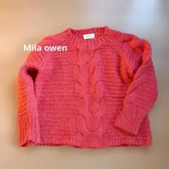 Mila Owen 赤 ケーブル編み セーター Oサイズ