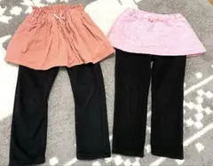 バースデイ　裏起毛スカート付きレギンス　2点セット