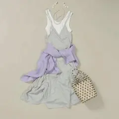 新品タグ付【ナノユニバース】カットソーキャミワンピース　nanouniverse