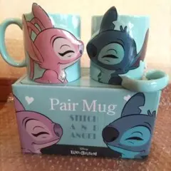 難あり　スティッチとエンジェル　ペアマグカップ 2個セット　ディズニー