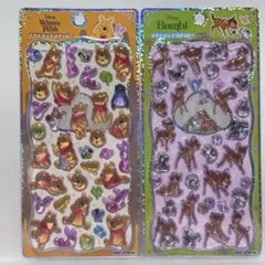 【正規品】プチドロップステッカー　プーさん　バンビ　ディズニー