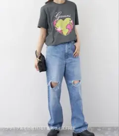 GANNI ガニー Basic Jersey Heart Relaxed Teeのサムネイル