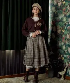 新品タグ付き♡axes femme♡ベルト付きチェック柄 タックスカート