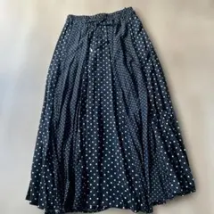 ブラックホワイトドット ロングスカート M