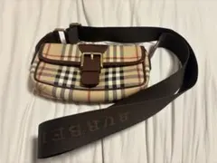 バーバリーブルーレーベル ショルダーバッグ ノバチェック ベルト