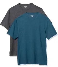 Tシャツ クルーネック レギュラーフィット 半袖 男女兼用　グレー ブルー