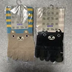 〈Lacy Ribbon Japan〉5本指ソックス クマ①