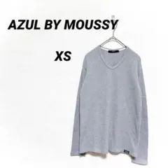 アズールバイマウジー ワッフル 長袖Tシャツ Vネック グレー XS