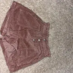 コーデュロイ ピンク ハーフパンツ