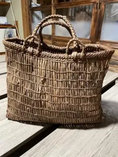 天然素材 編み込みデザイン かごバッグ