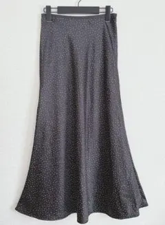 【サイズ0】ミラオーウェン　マーメイドスカート　ロング丈　ブラック　ドット柄