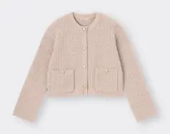 GU ダブルボケットニットジャケット Mサイズ ピンク