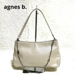 agnes b.ショルダーバッグ アクセサリーポーチ ベージュ b金具