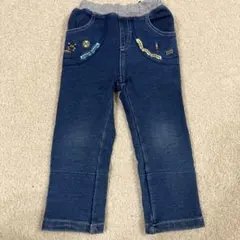 専用☆クレードスコープ ストレッチデニムパンツ 電車柄 90