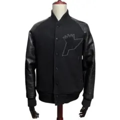 定価4.8万 美品 FAT 15AW バックロゴ 袖革 スタジャン ブラック