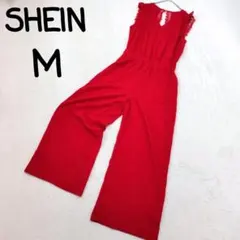 シーイン オールインワン サロペット レース M ノースリーブ 春夏 レッドのサムネイル