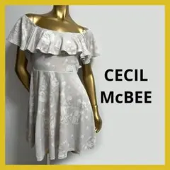 【4696】CECIL McBEE 花柄 オフショル ワンピースM