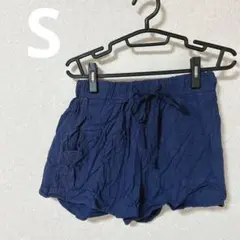 【S】ネイビー　ショートパンツ 部屋着　ビーチ　海　プール　ラフ　無地
