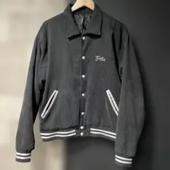 HALHAM 古着風 コーデュロイスタジャン M ブラック×ホワイト