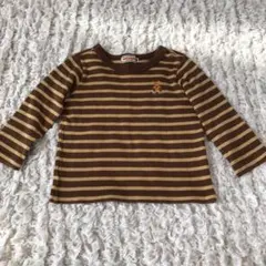 ミキハウス ロンT ボーダー　ブラウン