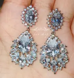 メルカリ最安値 フラワー シルバー ウェディング ピアス　ブライダルアクセサリー