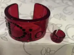 Christian Dior バングル リング セット レッド