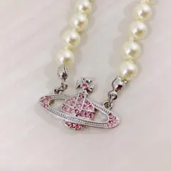 ヴィヴィアンウエストウッド パールネックレス ピンク オーブネックレス シルバー