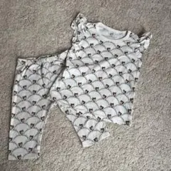 ポール&ジョー猫柄フリル袖Tシャツ＆パンツセット 90cm