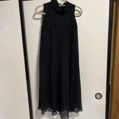 COMME CA ISM ノースリーブ プリーツワンピース ブラック M