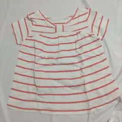 110A COMME CA ISM コムサイズム ストライプ Tシャツ 半袖