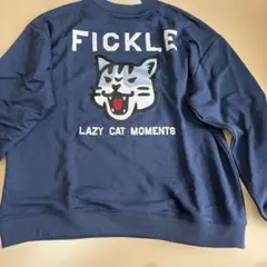 FICKLE LAZY CAT MOMENTS スウェット ネイビーのサムネイル