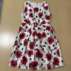 美品 Cerry Ann 花柄 ノースリーブワンピース S 赤 レッド