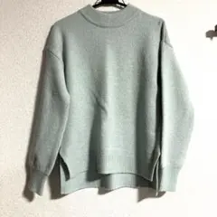 GU ラメハイネックニット　ミント