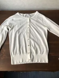 ★ index インデックス　パールボタン　カーデガン　白　レディース　M